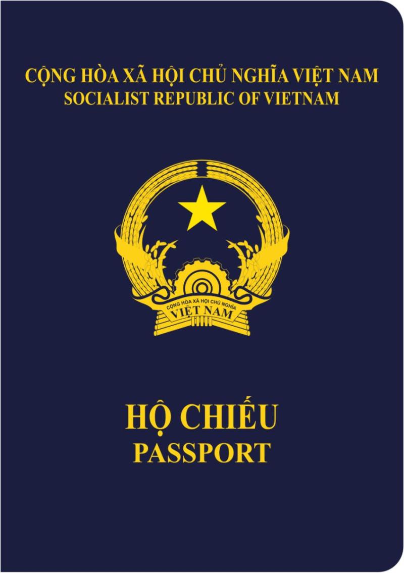 Bìa hộ chiếu phổ thông Việt Nam màu xanh tím than, giấy tờ quan trọng xin visa Séc.