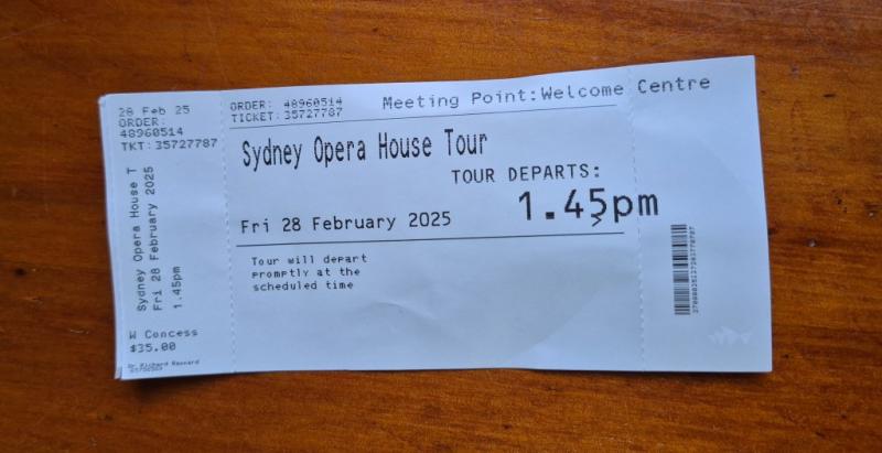 Vé giấy tham quan Nhà hát Opera Sydney