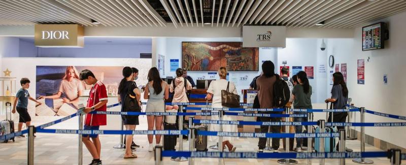 Quầy Tourist Refund Scheme của Australian Border Force tại sân bay Brisbane