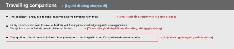 Lưu ý của ImmiAccount về khai người đi cùng và đơn riêng cho từng người
