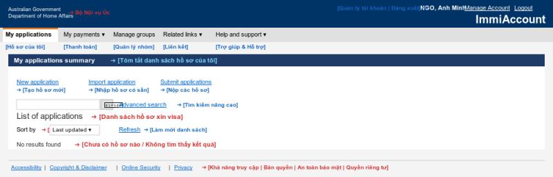 Trang My applications summary với mục New application và Manage groups