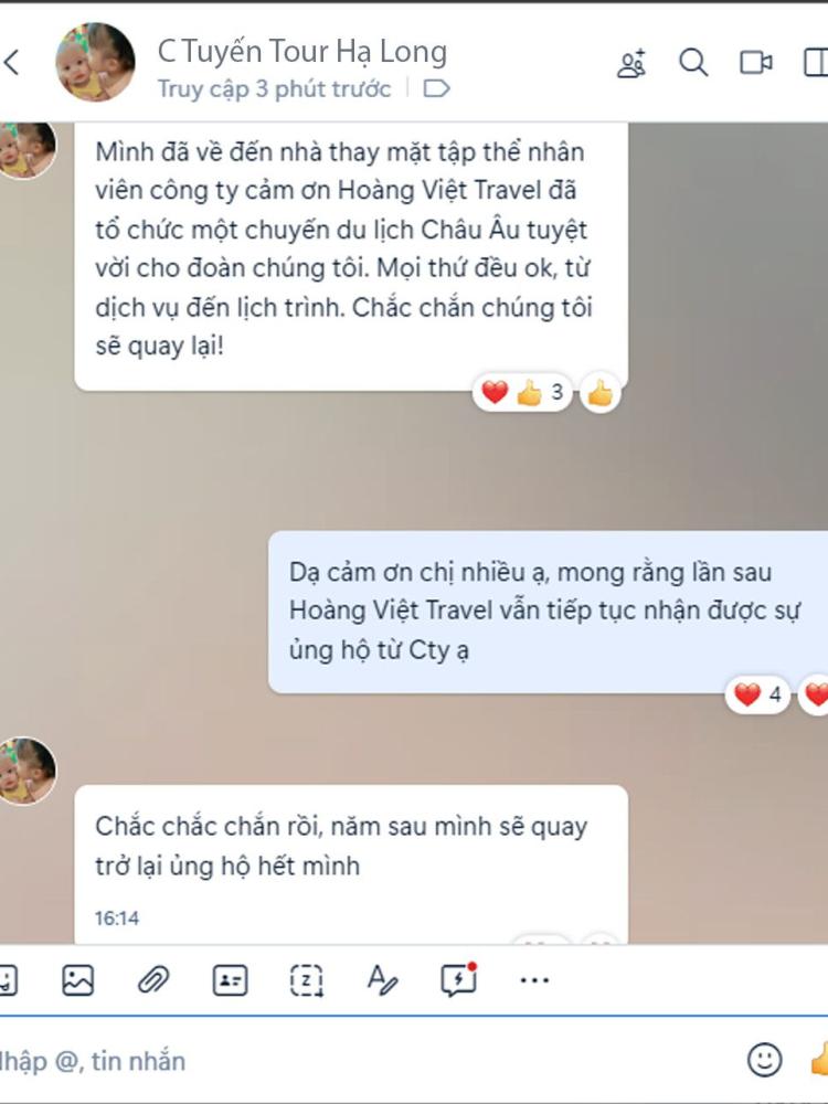 Cảm nhận của khách hành - Chị Tuyến tour Hạ Long 1/5 - 3/5/2024 Cảm nhận của khách hành - Chị Tuyến tour Hạ Long 1/5 - 3/5/2024