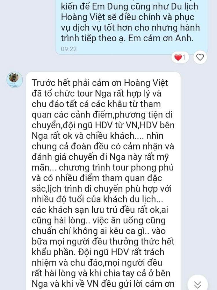 Feedback đoàn Nga khởi hành 12/6 Feedback đoàn Nga khởi hành 12/6