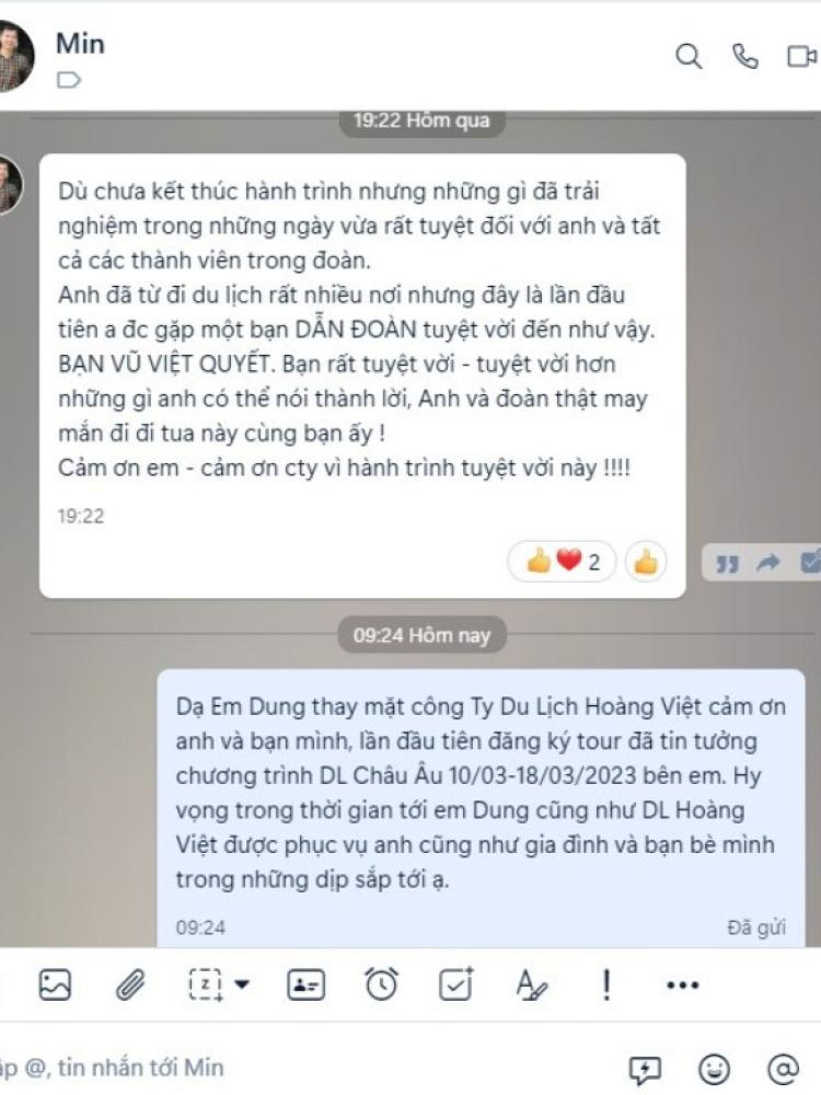 Cảm nhận của khách đi du lịch Châu Âu 10/3-18/3/2023