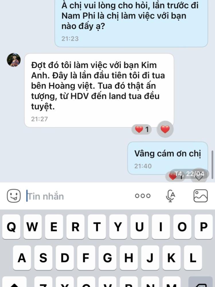Cảm nhận khách hàng tour Nam Phi Cảm nhận khách hàng tour Nam Phi