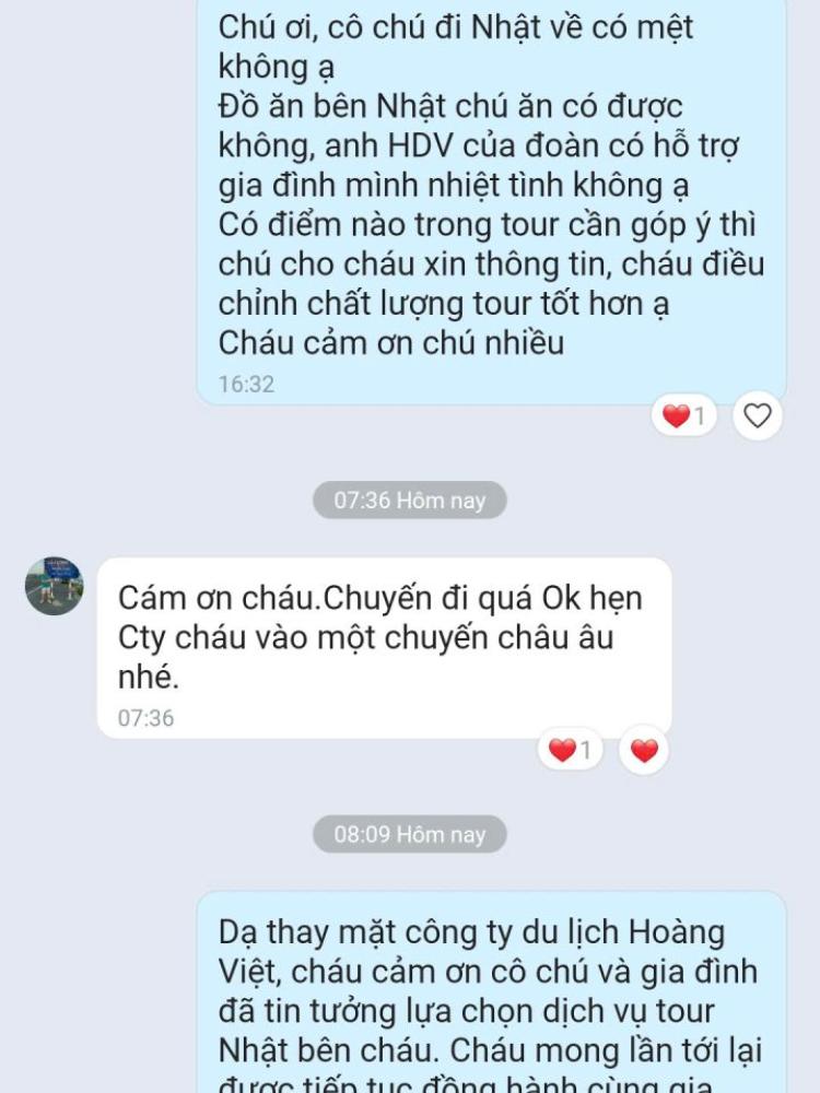 Feedback Tour Nhật Bản 15/10