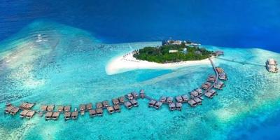 Toàn cảnh đảo và biệt thự mặt nước Adaaran Prestige Vadoo, Maldives