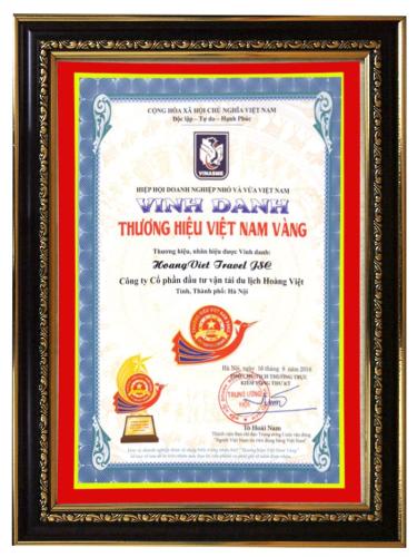 Vinh dự thương hiệu việt nam vàng