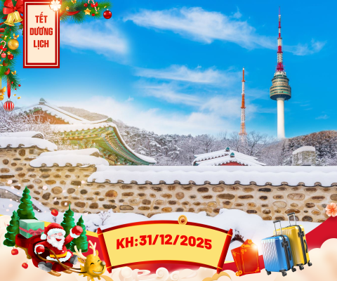 ĐÓN NĂM MỚI 2026 TẠI XỨ SỞ KIM CHI HÀ NỘI - SEOUL- NAMI- LOTTE WORLD-TRƯỢT TUYẾT ELYSIAN BAY JEJU AIR