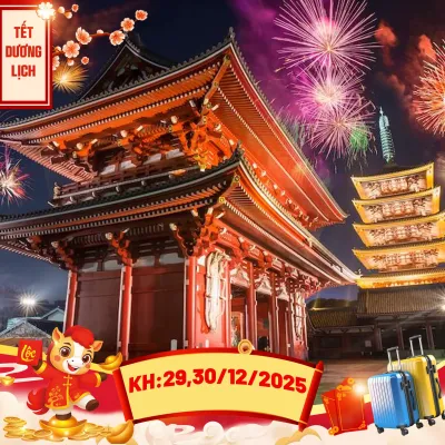 ĐÓN NĂM MỚI TẠI NHẬT BẢN HÀ NỘI – TOKYO – NÚI PHÚ SĨ – KYOTO – OSAKA – TRƯỢT TUYẾT BAY VIETJET AIR (VJ)