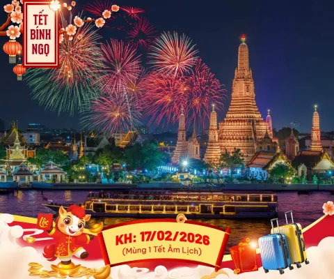 DU LỊCH THÁI LAN TẾT NGUYÊN ĐÁN 2026 HÀ NỘI - BANGKOK – PATTAYA- JOMTIEN – VƯỜN NONG NOOCH - BAIYOKE SKY - HÀ NỘI BAY THAI AIR ASIA (BAY TỐI)