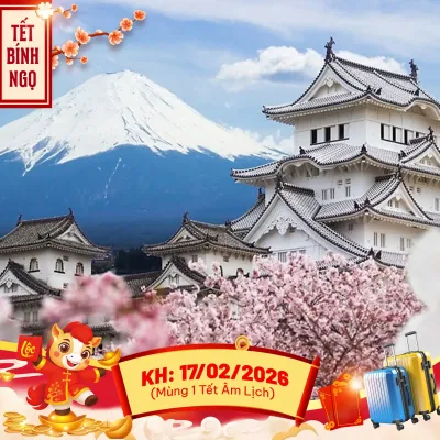 KHÁM PHÁ NHẬT BẢN TẾT 2026 HÀ NỘI - NAGOYA - NARA - OSAKA - KYOTO - NÚI PHÚ SĨ - NGẮM HOA ANH ĐÀO KAWAZU - TOKYO - HÀ NỘI BAY VIETJET AIR