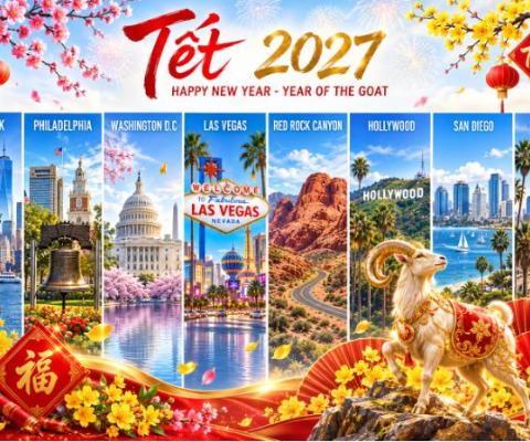 Tour Đông Tây Mỹ 10N9D Bay CI Đón Tết