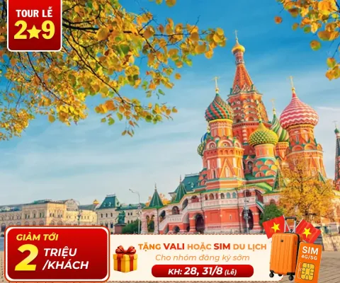 Tour du lịch Nga 9 ngày 8 đêm: Khám phá xứ Bạch Dương