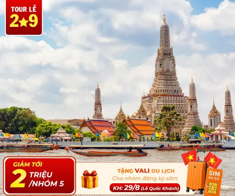 Du Lịch Thái Lan Lễ 2/9: Bangkok – Pattaya – Jomtien – Vườn Nong Nooch – Baiyoke Sky Bay Thai AirAsia