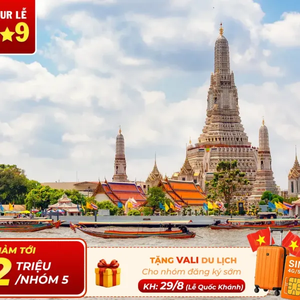 Du Lịch Thái Lan Lễ 2/9: Bangkok – Pattaya – Jomtien – Vườn Nong Nooch – Baiyoke Sky Bay Thai AirAsia