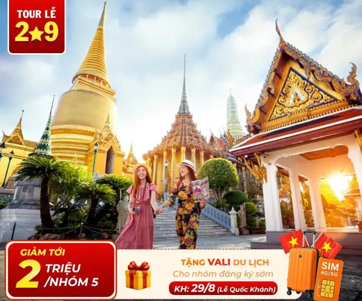 Tour Thái Lan Lễ 2/9: Bangkok – Pattaya – Jomtien – Vườn Nong Nooch – Baiyoke Sky Bay Thai AirAsia