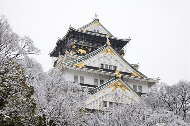 Lâu đài Osaka trong mùa đông Lâu đài Osaka trong mùa đông