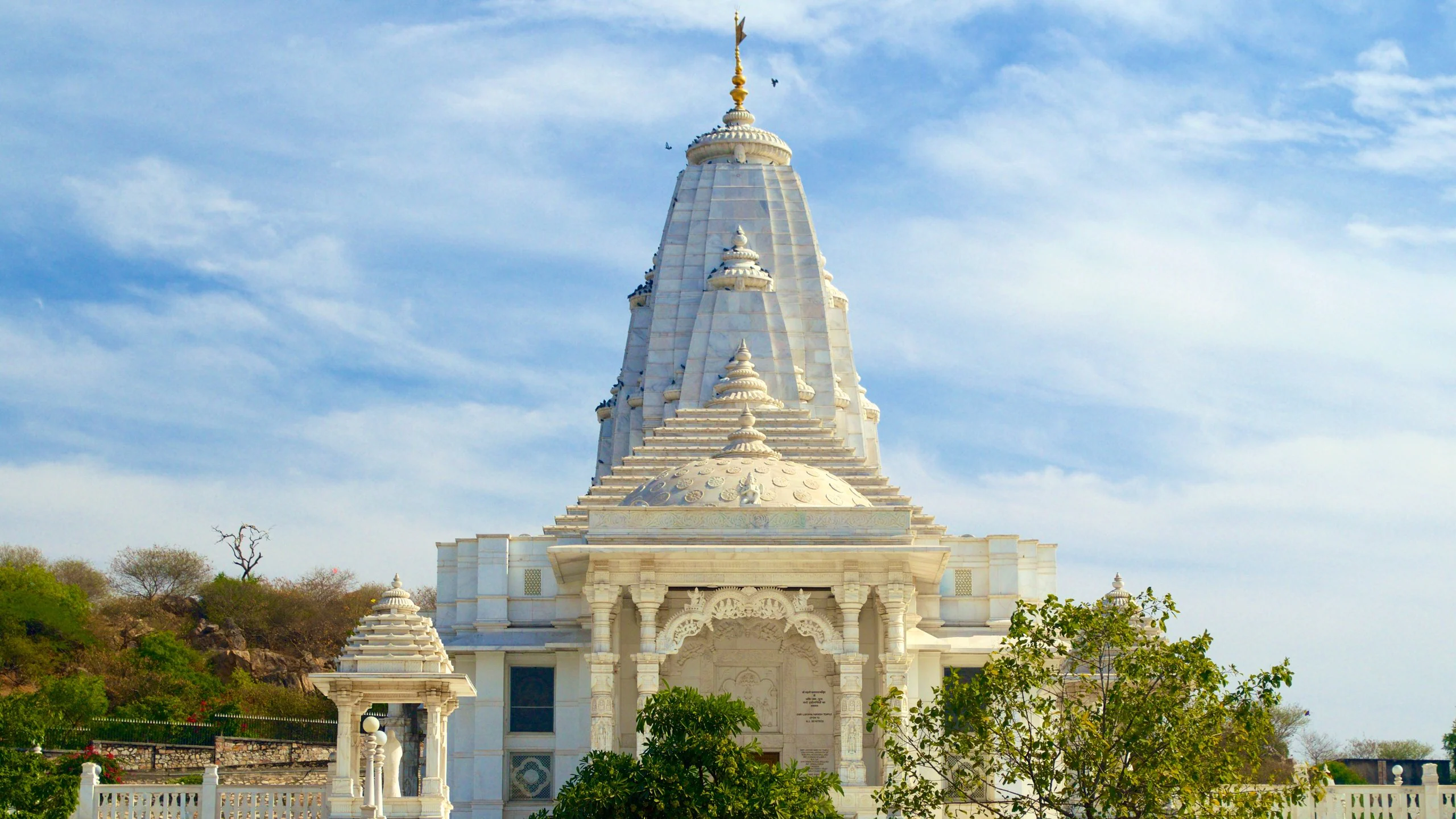 Birla Mandir Là Một Ngôi Đền Hindu Jaipur Ấn Độ