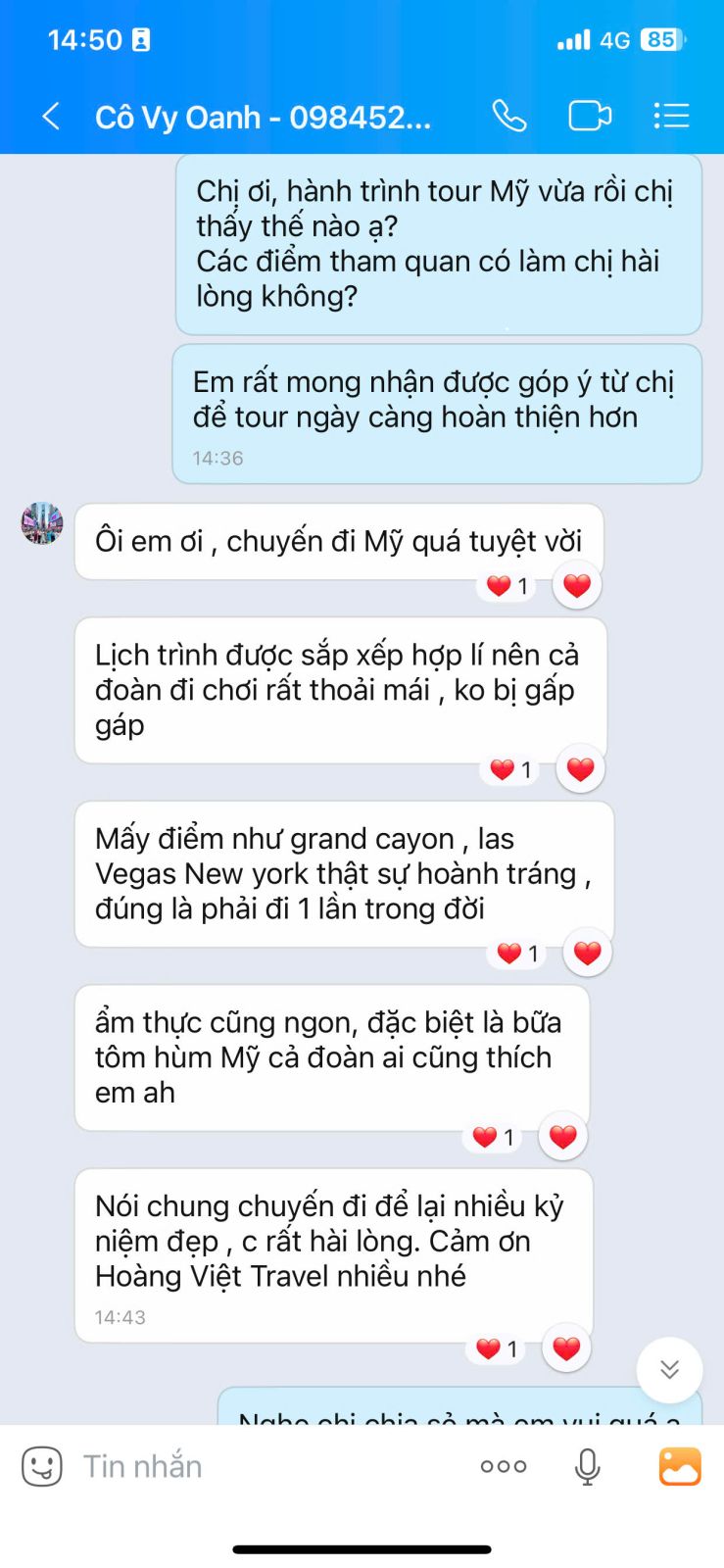 Cảm nhận đoàn du khách Mỹ khởi hành 4/9/2025