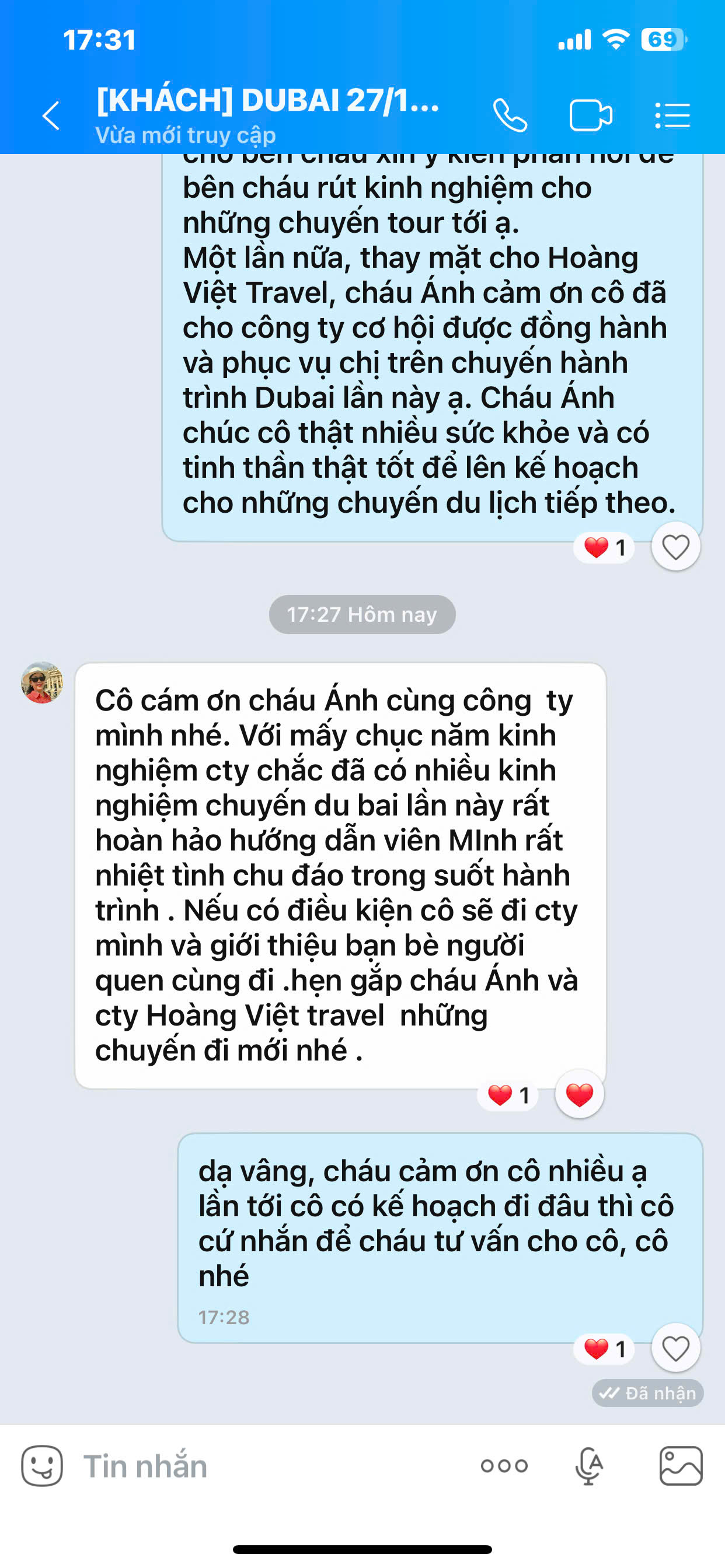 Cảm nhận khách đoàn du lịch Dubai 27/11/2025